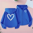 thumbnail image 1 of Sudadera deportiva informal con capucha y manga larga con estampado degradado para niños y niñas, de poliéster, 1 of 8