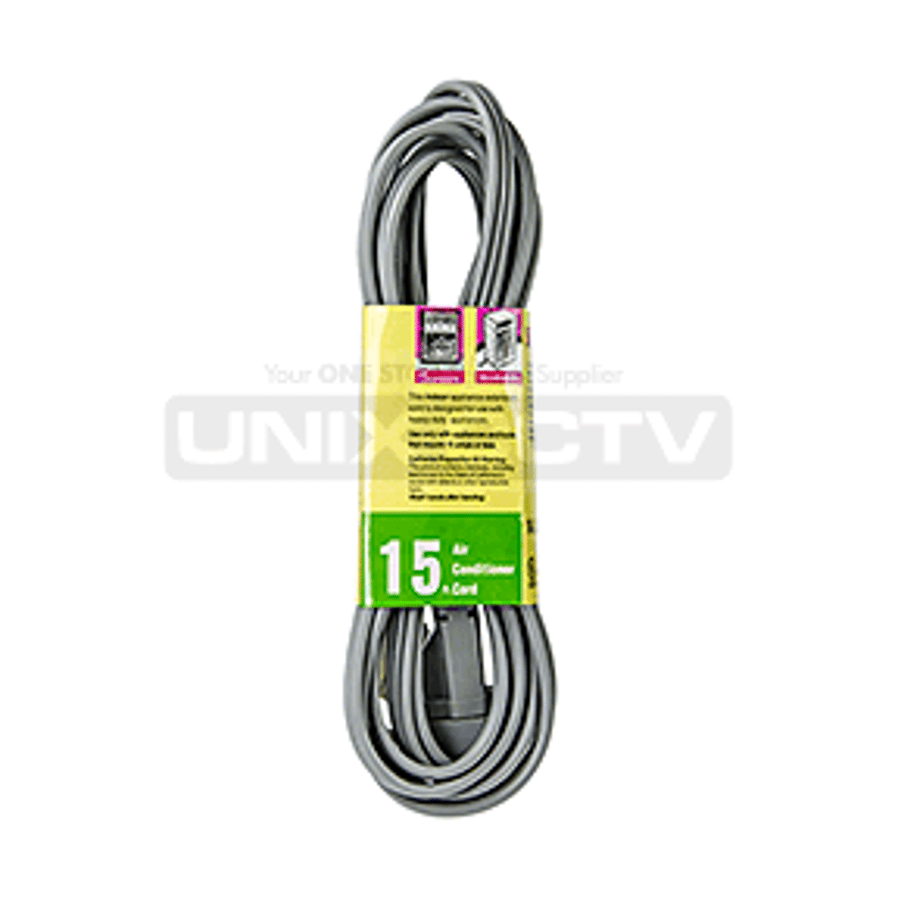 TRAC15ULAC Uninex 15ft AC Cord Extension Cable for Air Conditioner up