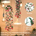 thumbnail image 3 of 8 Pack 8 FT Flower Garland Artificial Pink Rose Vine, Fake Flower Hanging Rose Ivy for Weddings Birthday Party Home Garden Craft Art Decorations, 3 of 8