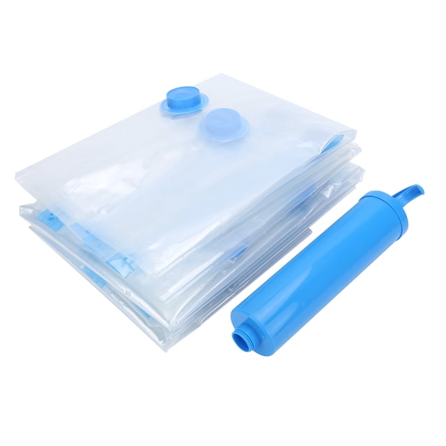 Lot de 10 sacs de rangement sous vide transparents pliables avec pompe