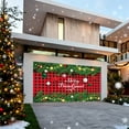 thumbnail image 2 of Merry Christmas Garage Door Cover, Red Plaid Winter Photo Backdrop Banner for Holiday Outdoor Wall Party Background,71X157.5In(D), 2 of 6