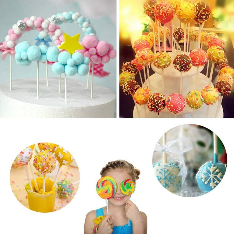  LLMSIX 100PCS Acrylic Lollipop Sticks, 6inch Cake Pop Sticks  Transparent Cupcake Toppers Stick for Cake Pops, Candy Making Supplies for  Candy Dessert Chocolate Handmade DIY : Home & Kitchen