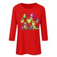 thumbnail image 4 of Jsaierl Women's Mardi Gras Shirts Funny Carnival Themed Mask Print Tees Trendy 3/4 Sleeve T Shirts Blouses Dressy Casual Crewneck Gifts Tops, 4 of 4