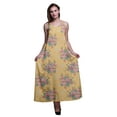 thumbnail image 1 of Bimba Robe Maxi à Bretelles Spaghetti Sans Manches pour Femmes en Rayonne à Imprimé Floral, Coupe Évasée - Grand, 1 of 5