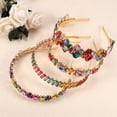 thumbnail image 7 of Vocoste Metal Colorful Glass Faux Crystal Hairband Rhinestone Headband Women Hairband 5.51"x1.38", 7 of 7
