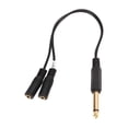 thumbnail image 4 of Dual 1/8 Inch Female to 1/4 Inch Male Y Splitter Cable 6.35mm Mono Male to Dual 3.5mm Female TRRS Sound Cable 9.8in, 4 of 8