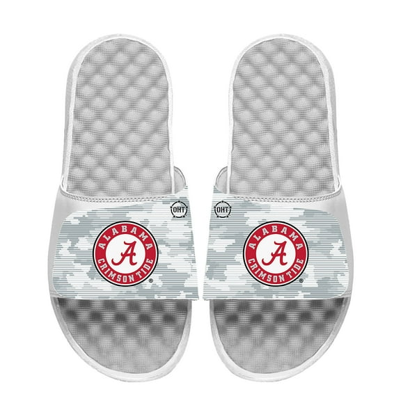 Men's ISlide White Alabama Crimson Tide Camo Slide Sandals
