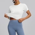 thumbnail image 4 of Fsgntruao Haut de Sport à Manches Courtes pour Femmes, Col Rond, Yoga, Respirant, Coupe Ample, 4 of 9