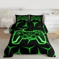 thumbnail image 2 of Castle Fairy Abstract Gamer Twin Comforter Sets,Futuristic Geometric Honeycomb Bedding Set, 2 of 8