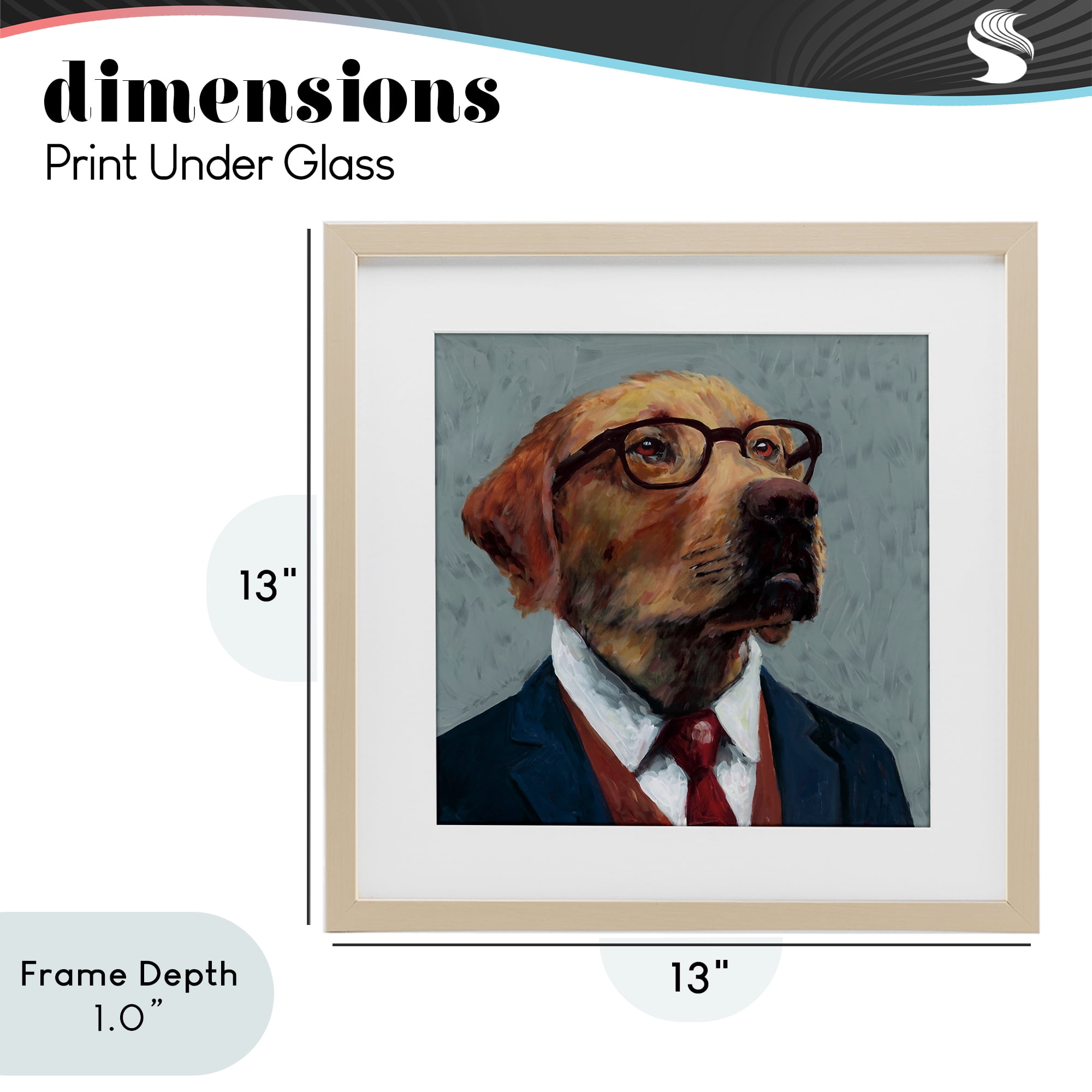 Stupell Industries Bark Kent Portrait Birch Framed Print Under Glass, design by Studio Bautista