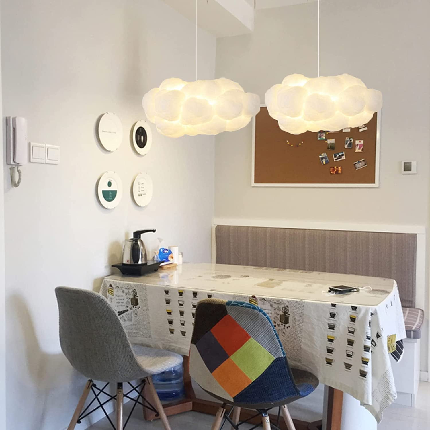 Arturesthome Modern Floating White Cloud Pendant Hanging Light Nordic Cotton Ceiling Light Fixture Girls Children's Living Room Bedroom Hotel Lobby Restaurant Clothing Store Chandelier