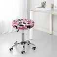 thumbnail image 7 of Round Bar Stool Seat Covers, cute black pink cow print Elastic Round Chair Cover Stool Seat Slipcover Bar Stool Cushions Round Pad for 12-14 inch, 7 of 7