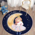 thumbnail image 1 of Tapis imprimé dessin animé fille pour enfants, Kawaii, rond, antidérapant, en flanelle, pour salon5150cm diameter zhangyuxiang unisex, 1 of 2