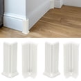 thumbnail image 1 of Uxcell Bloques de Esquina de Zócalo Autoadhesivos, Protector de Esquina de Pared de 4.07" 2 Esquinas Interiores y 2 Exteriores - Conector para Bordes de Pared y Muebles Blanco, 1 of 7
