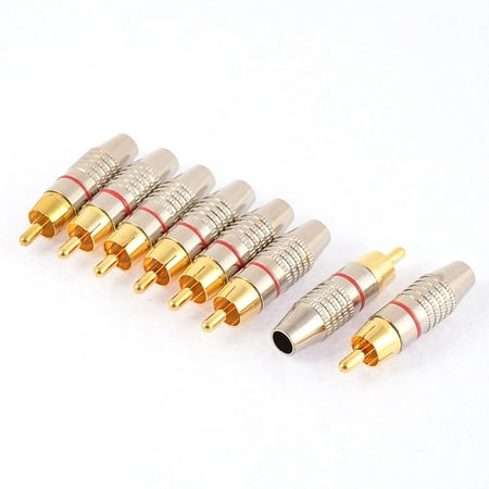 8pcs RCA Male Plug Jack Solder Type Audio Video Coaxial  