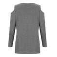 thumbnail image 5 of LEAVINGSUO Long Sleeve Shirts for Women, Fall Womens Tops Women V-Neck Sleeve Off Shoulder Sleeve Loose T-Shirt Blouse Pullover Tops, 5 of 8