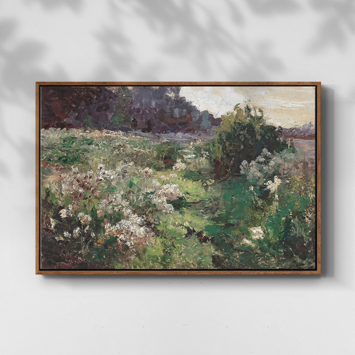 Vintage Landscape-CCXL By Wexford Home Framed in Walnut Wood Gallery Wrapped Canvas 17 in. x 25 in.