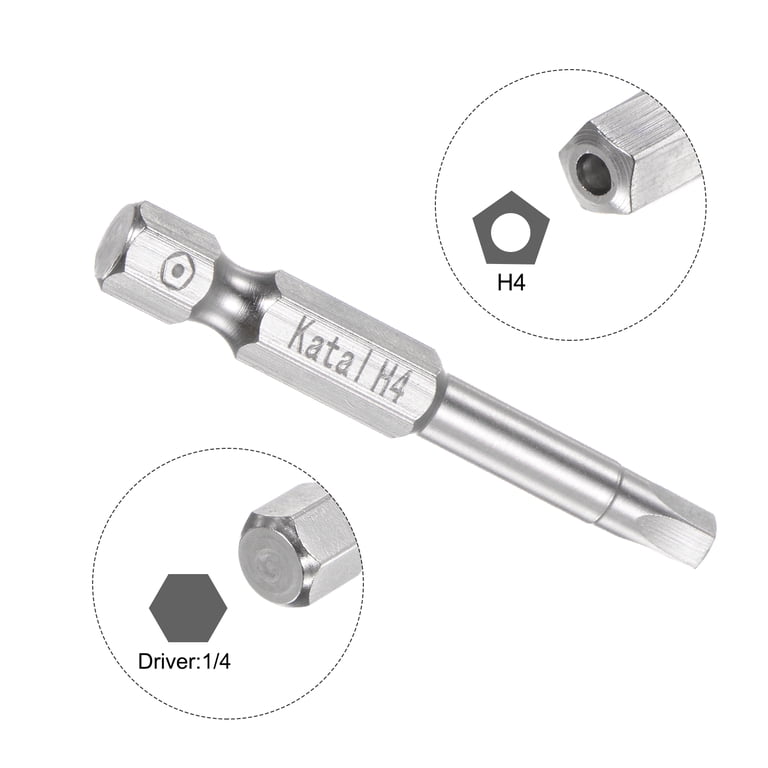 H4 Magnetic Security Pentagon 1/4 Inch Hex Shank Screwdriver Bit