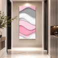 thumbnail image 3 of Canvas Wall Art, Pink Gray Ombre Framed Canvas Prints for Hallway Bedroom, Geometric Modern Abstract Moire Art Oversized Gallery Wrapped Wall Decor for Home Office, Gifts, 24"x48" Ship Next Day, 3 of 9