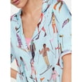 thumbnail image 5 of Elippeo Women’s 2 Piece Pajamas Set Short Sleeve Cartoon Print Button Up Shirt + Shorts Set Loungewear, 5 of 8