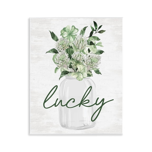 Stupell Industries Lucky Spring Shamrocks Botanical & Floral Painting Unframed Art Print Wall Art, 11 x 14
