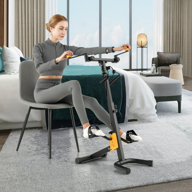 Bicicleta de Ejercicio Plegable Costway para Manos Brazos Piernas Rodillas Equipo de Rehabilitación