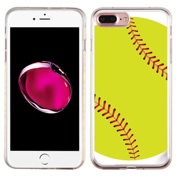 Slim-Fit Case for Apple iPhone 8 PLUS / 7 PLUS, OneToughShield ® Premium TPU Gel Protector Phone Case - Softball Green
