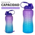 thumbnail image 2 of Botella de agua Onof  BAP-2.2L 2.2 Litros Termo de agua Morado Azul con Marcador de Tiempo, 2 of 9