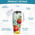 thumbnail image 2 of Yayeee 30oz Stainless Steel Tumbler with Straw and Handle Double-Wall Insulated Travel Water Bottle, Blue Tomatoes, 2 of 8