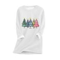 thumbnail image 2 of Wowcloth Womens Christmas Print Shirt, Long Sleeve Round Neck, Fleece Lined Warm Thermal Base Layer for Winter Fall Season, 2 of 5