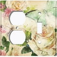 thumbnail image 4 of Metal Light Switch Plate Outlet Cover White Rose Flower Butterfly ROS004, 4 of 13
