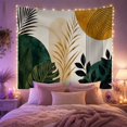 thumbnail image 2 of Abstract Botanical Leaves on a Cream Background, Serene Boho for Plant Lovers, Neutral Art Decor Long-Tail Phrase, Housewarming Gift, Tapestry Wall Hanging for Living Room and Bedroom, 2 of 7