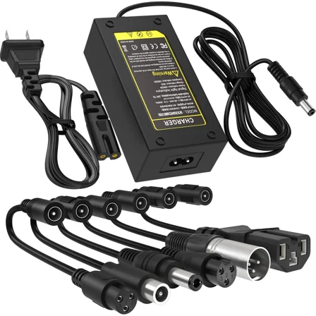 42V 2A Charger with 6 Connections for 36V 10S Lithium Battery, Universal Lithium