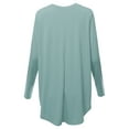 thumbnail image 3 of A2Y Women's Premium Solid Long Sleeve Round Hem Crew Neck Top Shirt Ash Blue M, 3 of 7