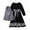 Black, variant on Ecqkame Girls Muslim Maxi Dress Long Sleeved Round Neck Bowknot Cute Dresses with Full Cover Hijab Two-Piece Set Black 12-13 Years
