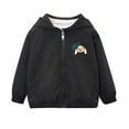 thumbnail image 2 of Viluyesy Boys Hooded Jackets, Long Sleeve Fashion Graphic Zipper Lightweight Windbreaker Raincoats Black 6T, 2 of 5