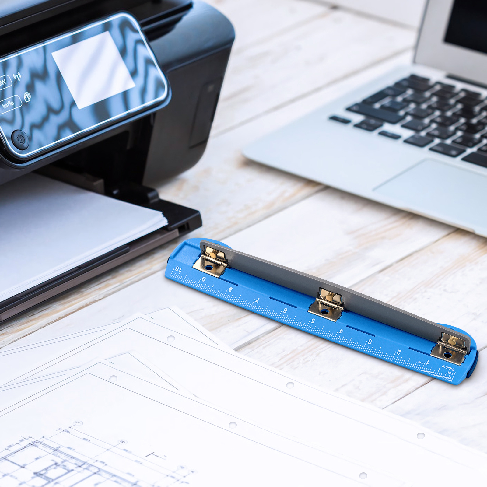 Eagle 3-Hole Punch with Integrated Ruler photo 7