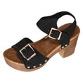thumbnail image 5 of Dakaela Women's Platform Heels Sandals Ankle Strap Dress Block Chunky High Heeled Wedges Pumps Shoes for Bride Wedding Party Black Size 6.5, 5 of 6