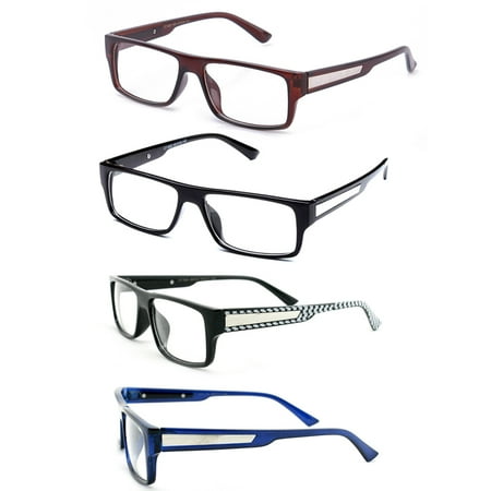 Acetate Temples Frame - Newbee Fashion - Casual Simple Squared Durable Frames Temple Design Clear Eye Glasses Geek Nerd Cosplay
