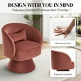 thumbnail image 2 of Wiilayok Swivel Barrel Chair Set of 2, Velvet Upholstered Accent Armchairs Comfy 360° Swivel Lounge Sofa Armchair for Reading Living Room Bedroom Nursery,Pink, 2 of 8