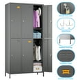 thumbnail image 4 of GangMei Metal Storage Cabinet Locker with 6 Doors Large Steel Cabinet for Gym,Garage,Living Room,Office,School with Locking Doors(Dark Grey), 4 of 9
