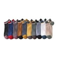 thumbnail image 3 of 10 pares de calcetines tobilleros para hombre, cómodos calcetines casuales de poliéster suave que absorben el sudor de corte bajo para deportes, 3 of 9