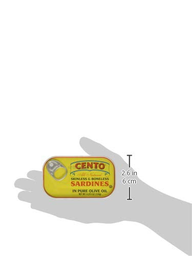 Cento Skinless Boneless Sardines in Olive Oil, 4.375 oz Pack Of 25