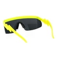 thumbnail image 2 of Robotic Flat Top Half Rim Lightening Bolt Arm Shield Sunglasses Yellow Black, 2 of 4