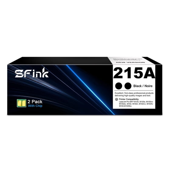 215A Toner Cartridges Compatible for HP215A W2310A for Color LaserJet Pro MFP M183fw M182n M182nw M182 M183 M155 M155a M155nw (2 Pack Black)
