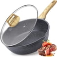 thumbnail image 1 of Nonstick Deep Frying Pan - 11 Inch Saute Pan with Lid Granite Induction Cookware, 4.5Qt Non Stick Woking Pan Skillet, PFOA PFOS APEO Free, Grey, 1 of 5