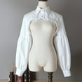 thumbnail image 4 of SIEYIO Steampunk Puff Long Sleeve Detachable Dickey Blouse Vintage Lapel False Collar Cutout Cropped Half Shirt Top for Women, 4 of 13