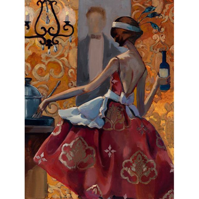 Cuadros Decorativos Pintura digital Big Dress Girl pintada por números en la pared de la lona DIY (L243) Tmvgtek embutido en tela