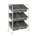 thumbnail image 3 of Honey Can Do 6-Bin Rolling Storage or Craft Cart, Grey/White, 3 of 10