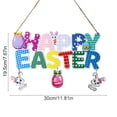 thumbnail image 3 of HuiXinOu Easter Door Hanger Sign, Wooden Hanging Decor with Rabbit and Egg Print, Large Holiday Welcome Decoration for Front Door, Home, Spring Party and Festival, 3 of 6